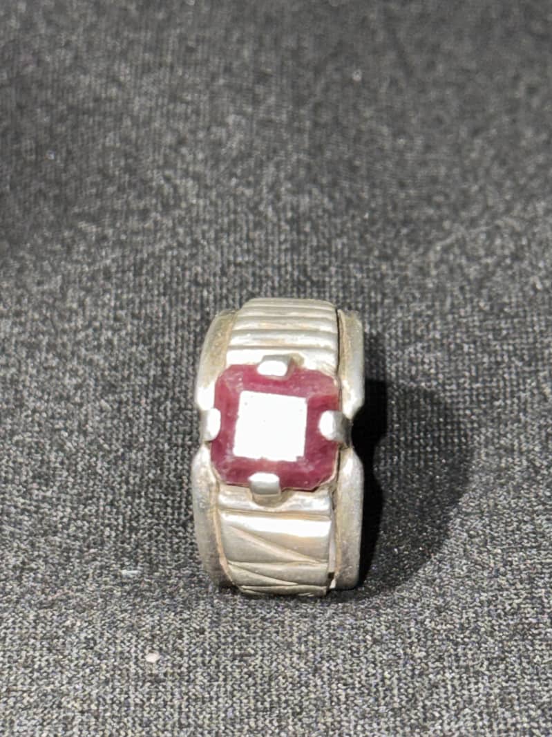 Ruby stone silver ring 0