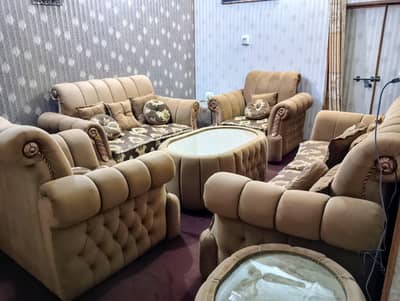 7 seater sofa set with table and side tables