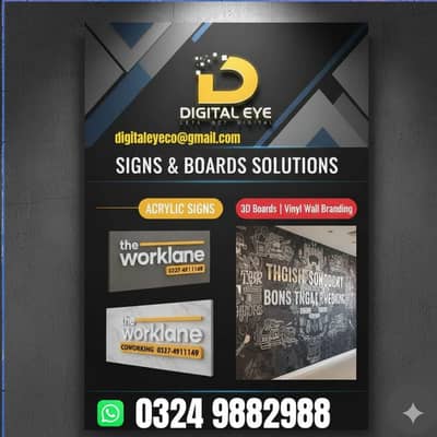Sign board / 3D & Back-Light Boards / Customized Shop & Office Signage