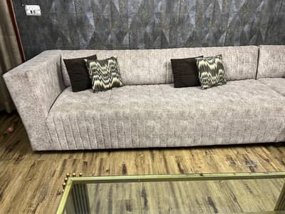 9 seater L shape sofa set with table