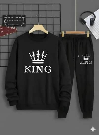 2 PCs mens polyester printed sweat shirt track suit size small/Large/m