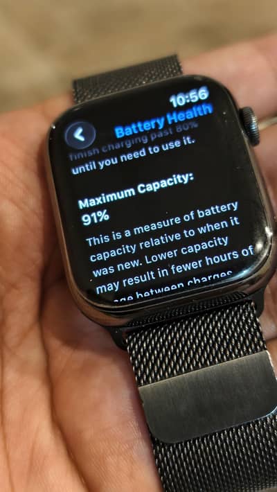 Apple watch series 7 stainless steel with milanese loop strap