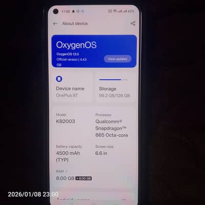 one plus 8T 8+8/128 Official PTA Approved Dual sim 10/18 Total Genuine