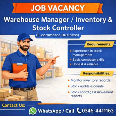 Warehouse Manager / Inventory & Stock Controller (E-commerce Business)