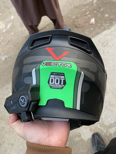  VECTOR DOT CERTIFIED HELMET + BLUETOOTH INTERCOM 