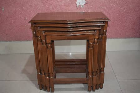 4 pieces wood table set