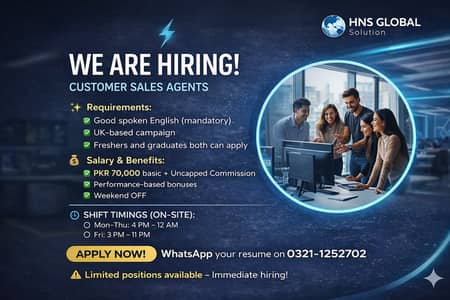 URGENT HIRING – UK CALL CENTRE CAMPAIGN