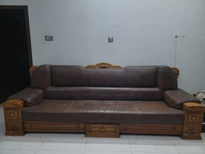 Imported 4 seater leather sofa