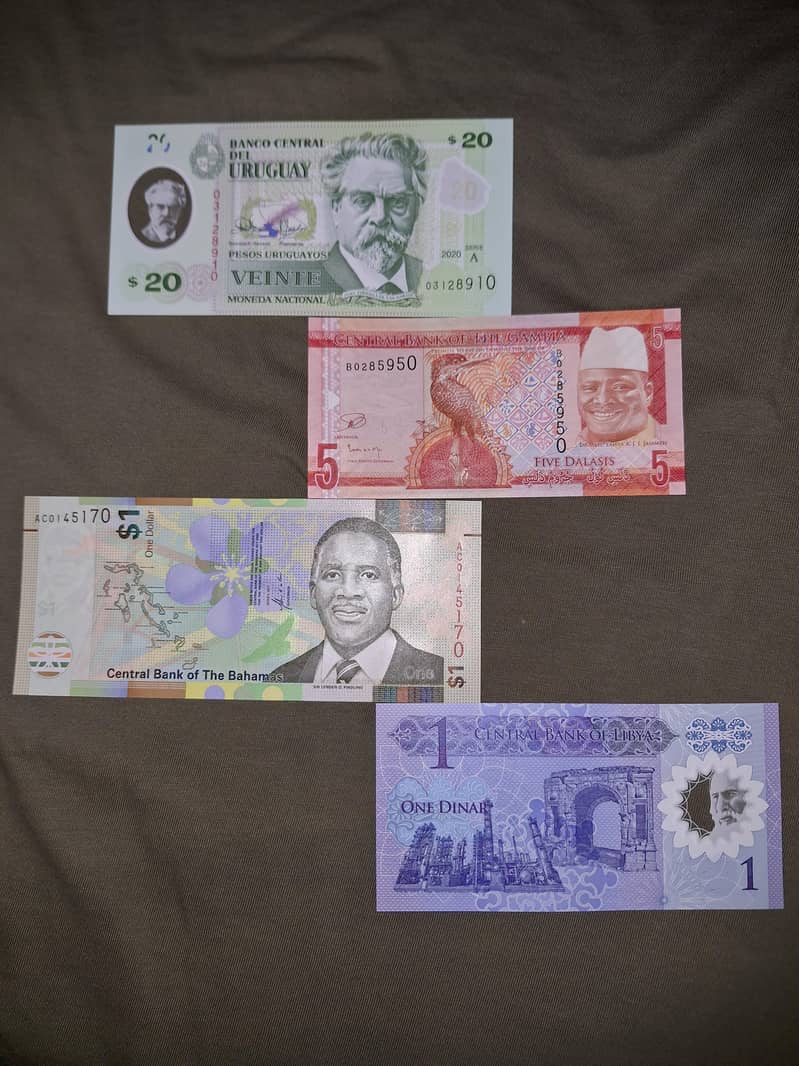 differrnt countries bank notea 2