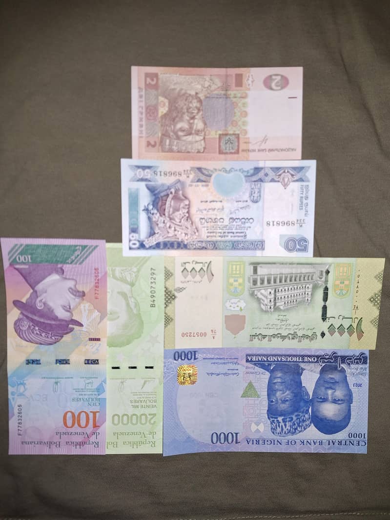 differrnt countries bank notea 4