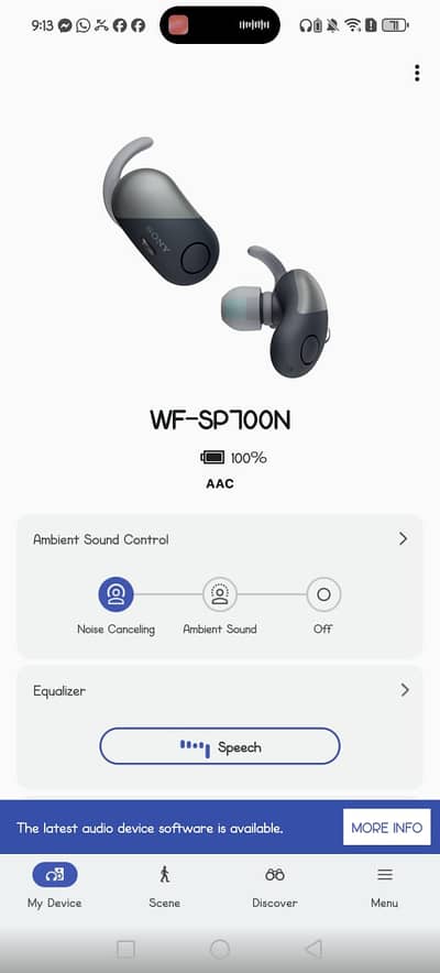 Sony ANC earbud & Sony ANC neck band