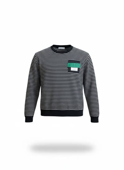 Premium Striped Crewneck Sweatshirt - Unique Multi-Pattern Design
