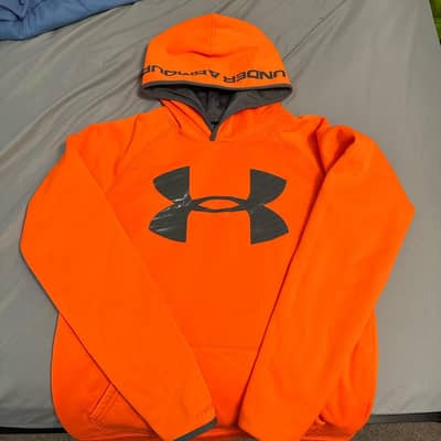 Under Armour Armour Fleece graphic hoodie in orange.