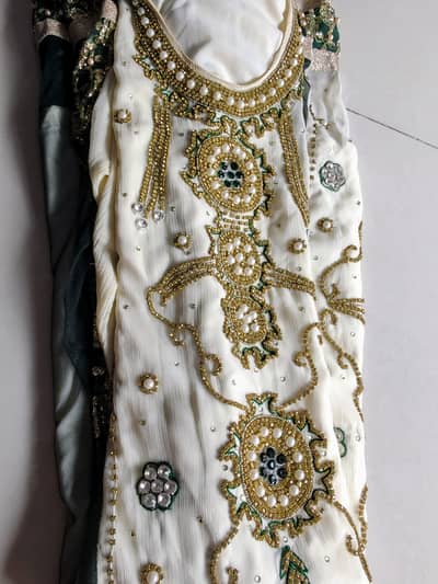 chiffon long maxi with net dupatta