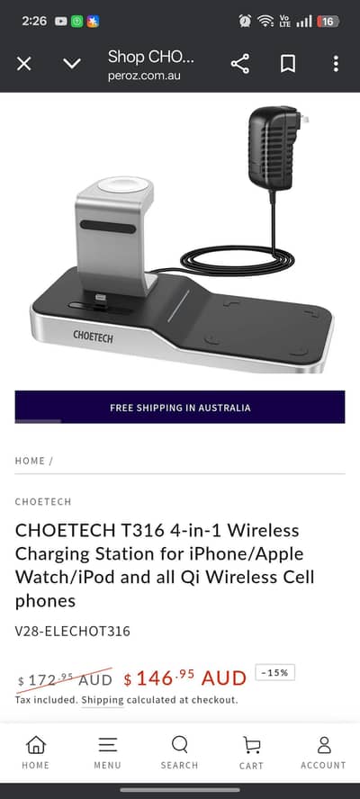 Choetech 4 in 1 wireless fast charger