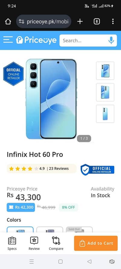 Infinix hot 60 pro with all box