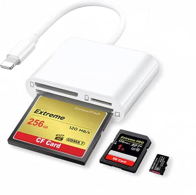 CF SD Card Reader for iPhone iPad 3 in 1 Lightning to SD CF TF Memory