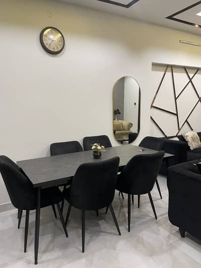 Dining table with six chairs