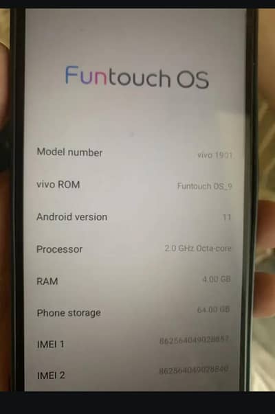 Vivo 1901  4/64  Condition 10/9