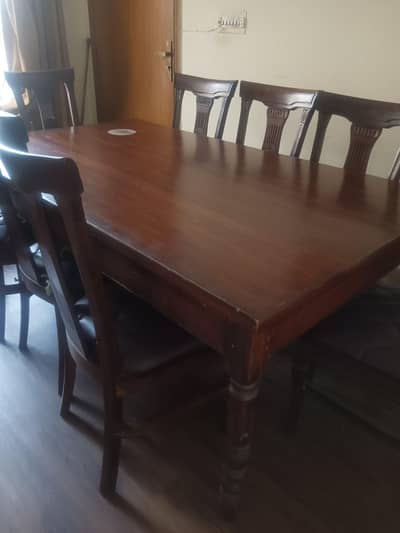 solid wood dining table with chairs