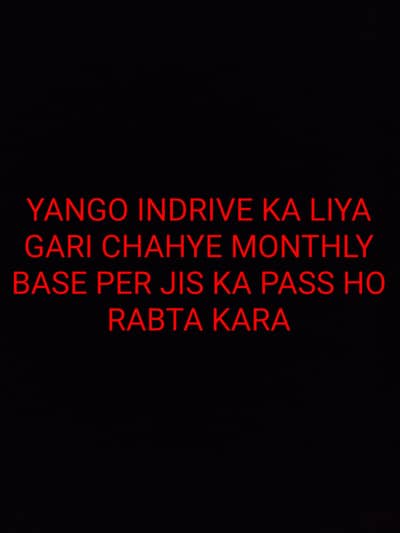 NEED CAR FOR YANGO INDRIVE MONTHLY BASE