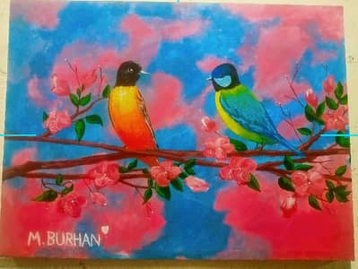 Beautiful Birds Painting  | Wall Scenery