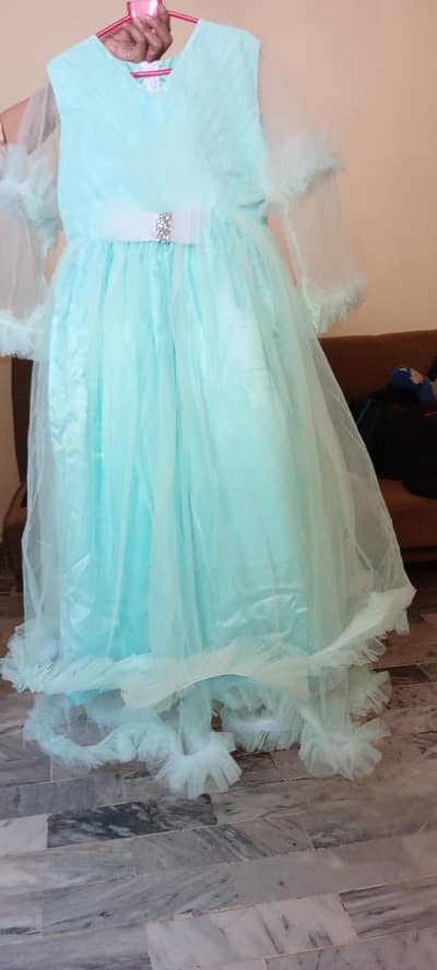 just one time used net maxi for girl of age 7 to 11 years