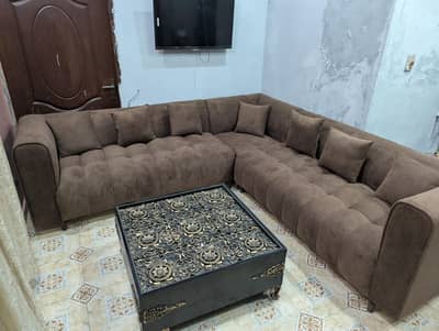 l shape sofa with cushions