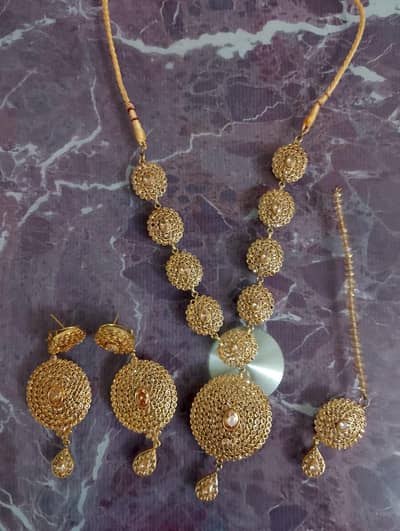 Bridal gold plated kundan jewellery set