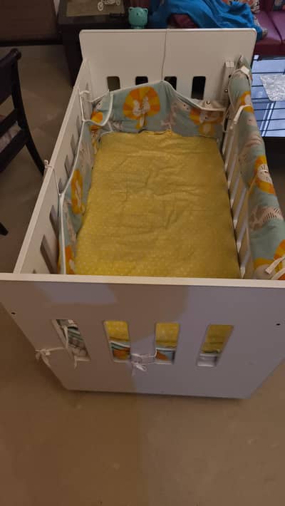 White Cot With Drawers