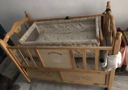wooden baby cot