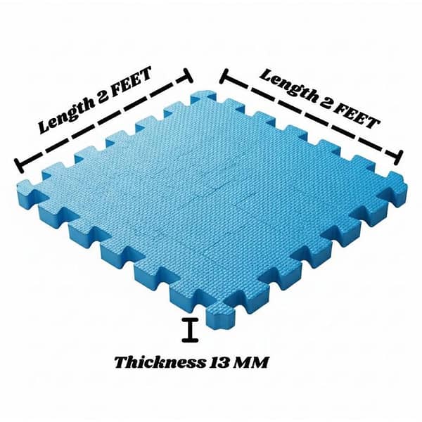 EVA Foam Gym Flooring Mat 2x2 Feet – 13mm Thick Interlocking Floor Mats, Multiple Colors for Home Gym & Yoga