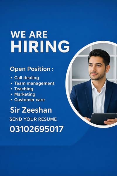 Hiring in Karachi! indoor office jobs, freshers welcome.