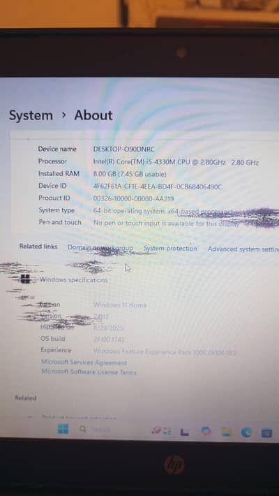 HP Laptop Core i5 (4th Gen) – 8GB RAM – Windows 11 – 22,000 PKR