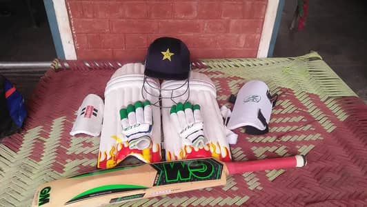 original MB Cricket kit - full set (helmet bat pads gloves) like new