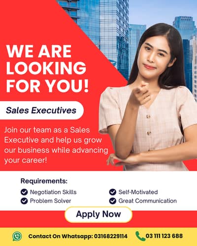 We Are Hiring Sales Executive