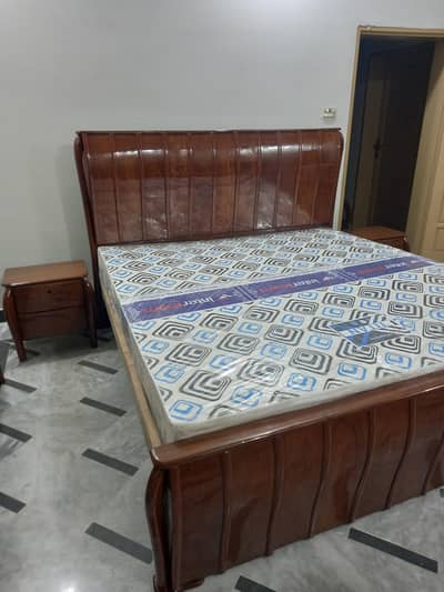 Solid Sheesham wood bed Set king size with side tables dressing
