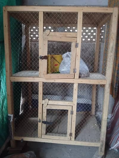 wood cage doble porction