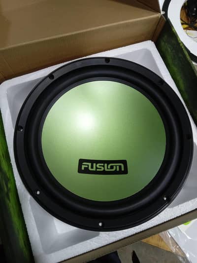 fusion woofer and mono amplifier.