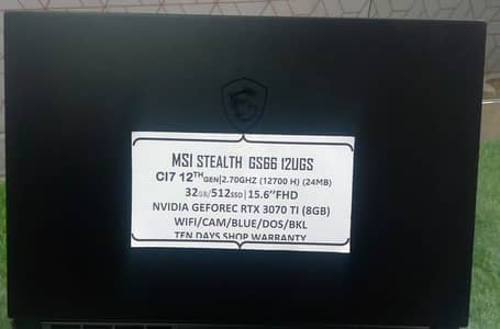 MSI  Gaming/Editing Laptop