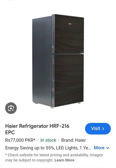 Haier Refrigerator 216