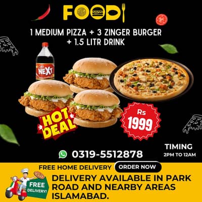 Pizza & Burger Deals / Fast Food / Fries, Nuggets , Hot Wings , Zinger