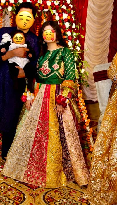 Mehndi formal rangoli lehnga choli