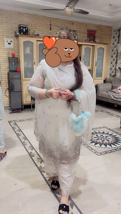 one time wear Xl size dress 10/10 condition with garaara and dupata. . .
