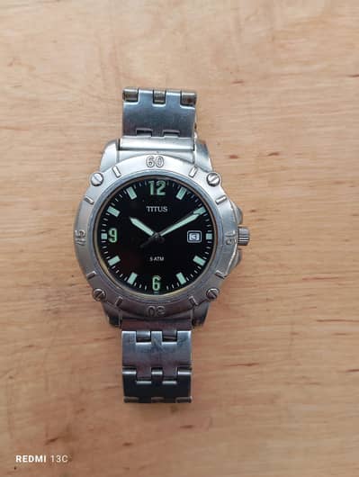 vintage titus quartz mens watch
