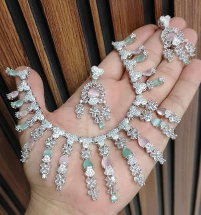 wedding jewellery, luxury silver set, nikah jewellery