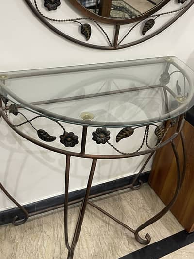Rod iron bed set with side table