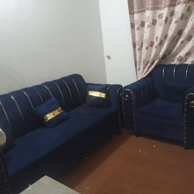 6 Seater blue Colour Sofa