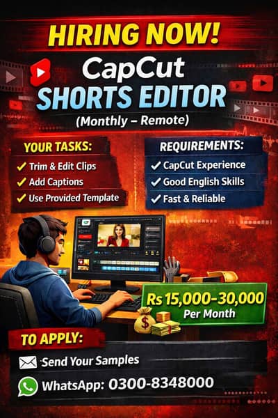 CapCut Video Editor (Monthly – Remote)