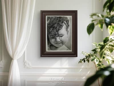 Leen (the artwork) charcoal and graphite handmade art